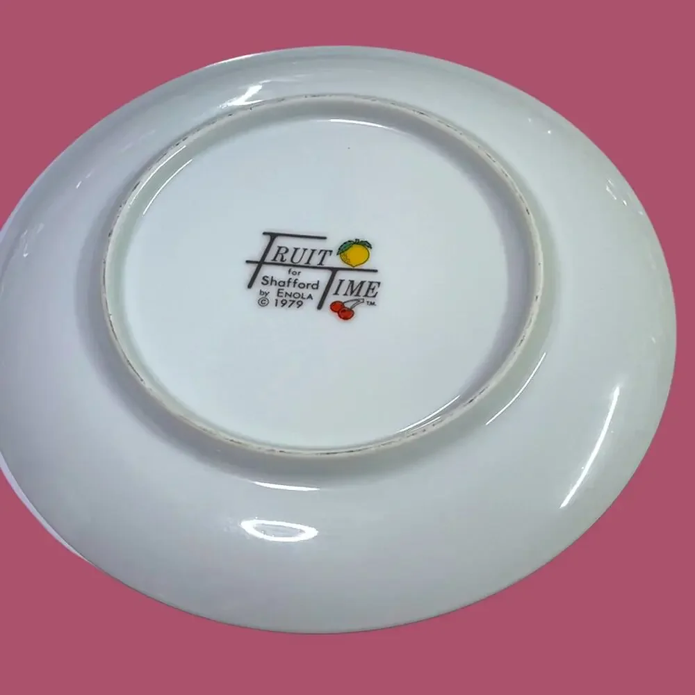 Vintage 1979 Stafford by Enola Fruit Time Cherry Plate 7.25” Retro Kitchen Decor
